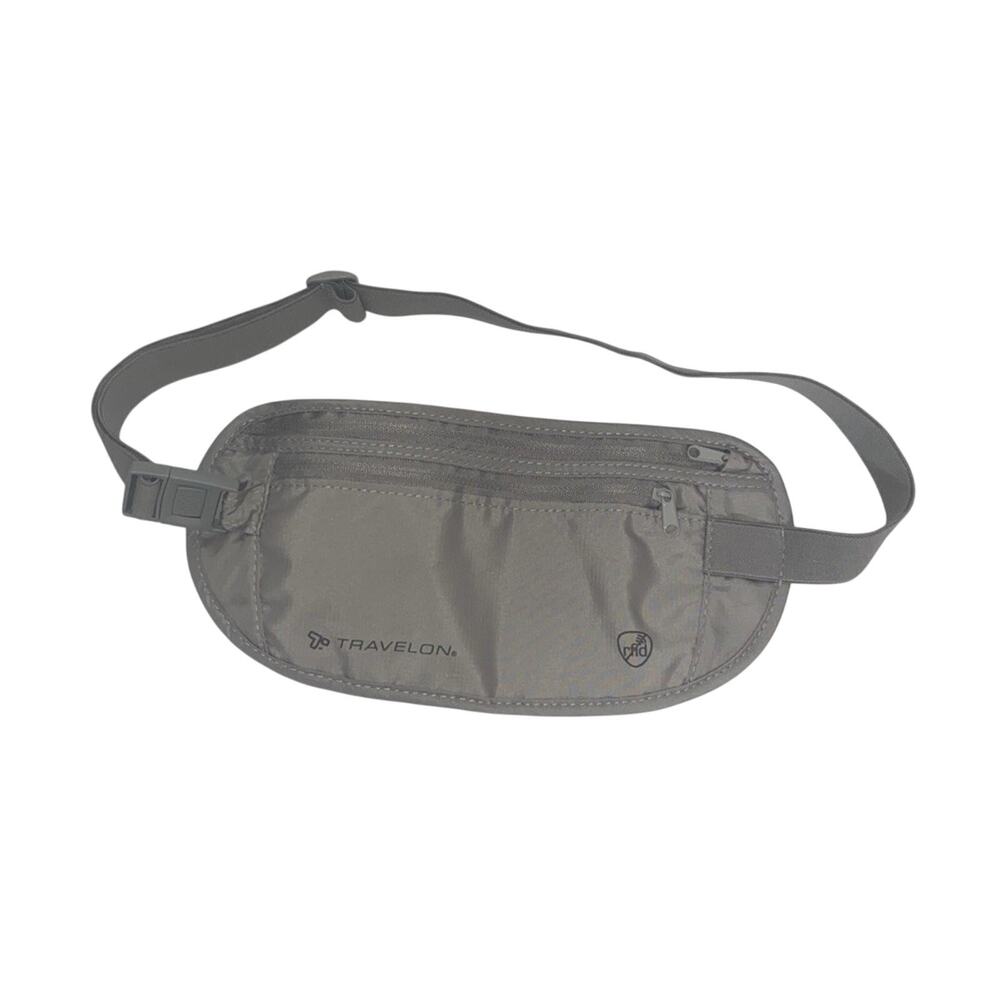 Travelon Undercover RFID Blocking Nylon Travel Waist Pouch Fanny Pack Grey